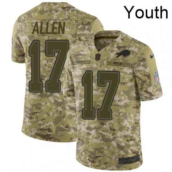 Youth Nike Buffalo Bills 17 Josh Allen Limited Camo 2018 Salute to Service NFL Jersey